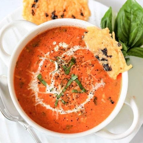Easy Tomato Basil Soup (Instant Pot and Slow Cooker Soup)