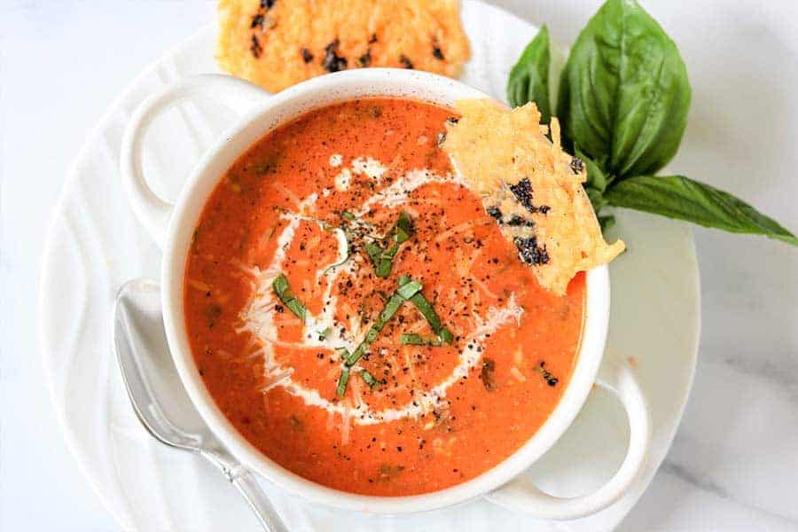 Easy Tomato and Basil Soup (Instant Pot and Slow Cooker Soup)