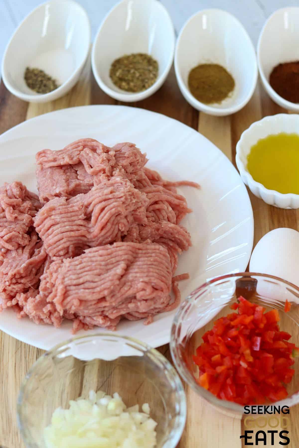 Southwest turkey burgers ingredients.