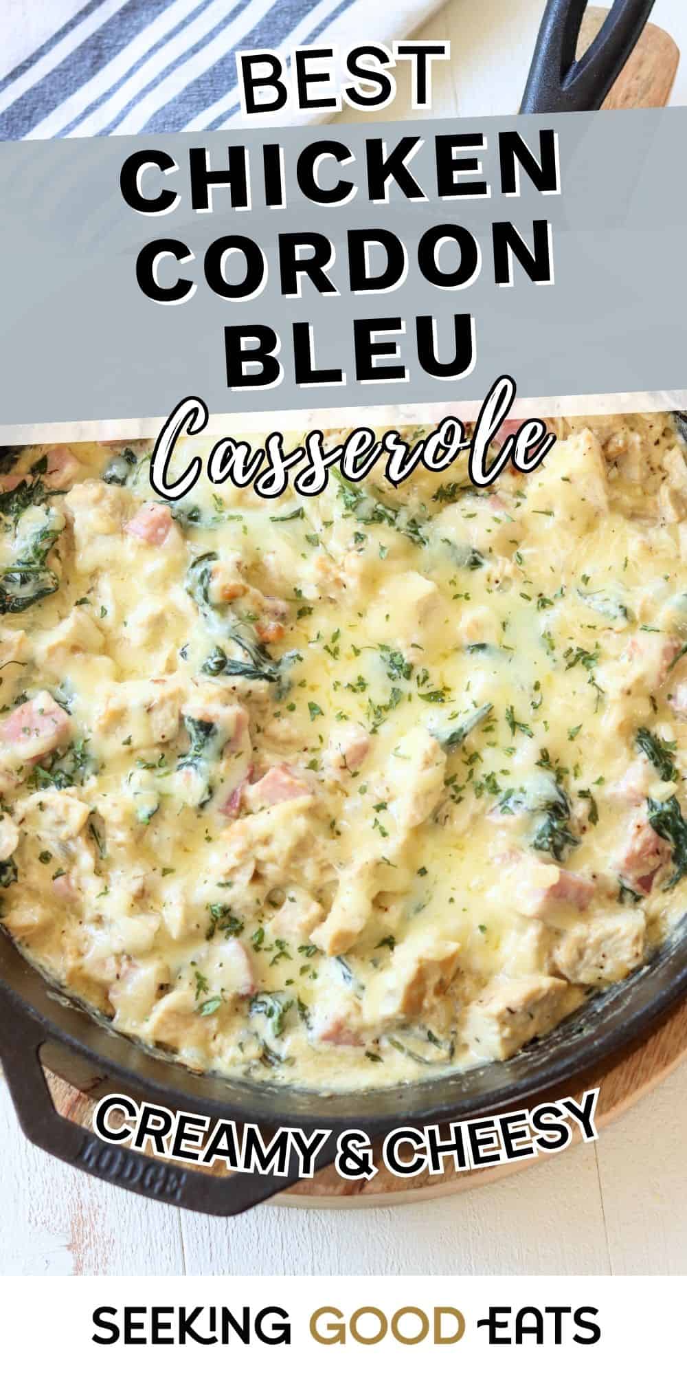 Creamy Cheesy Chicken Cordon Bleu Casserole