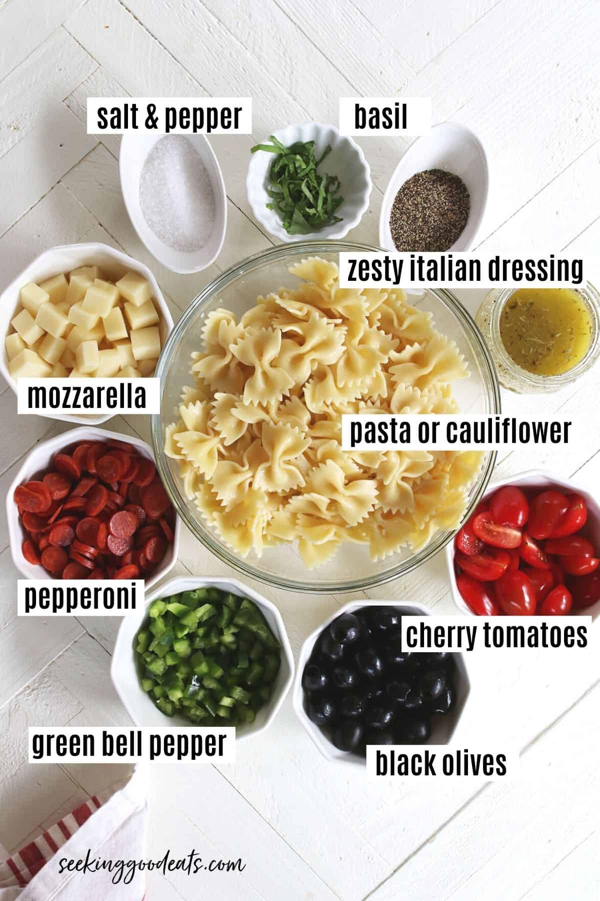 ingredients needed to make Italian pasta salad