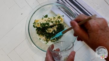 mixing all butter ingredients in a clear bowl