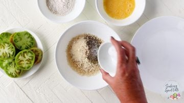 making fried green tomato coating mixture