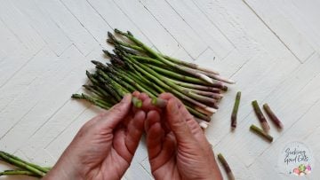 Trimming asparagus spears