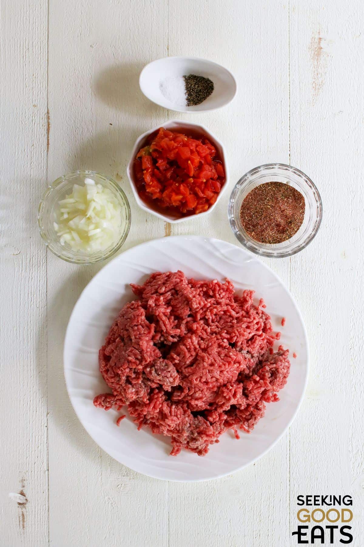 Mexican ground beef ingredients.