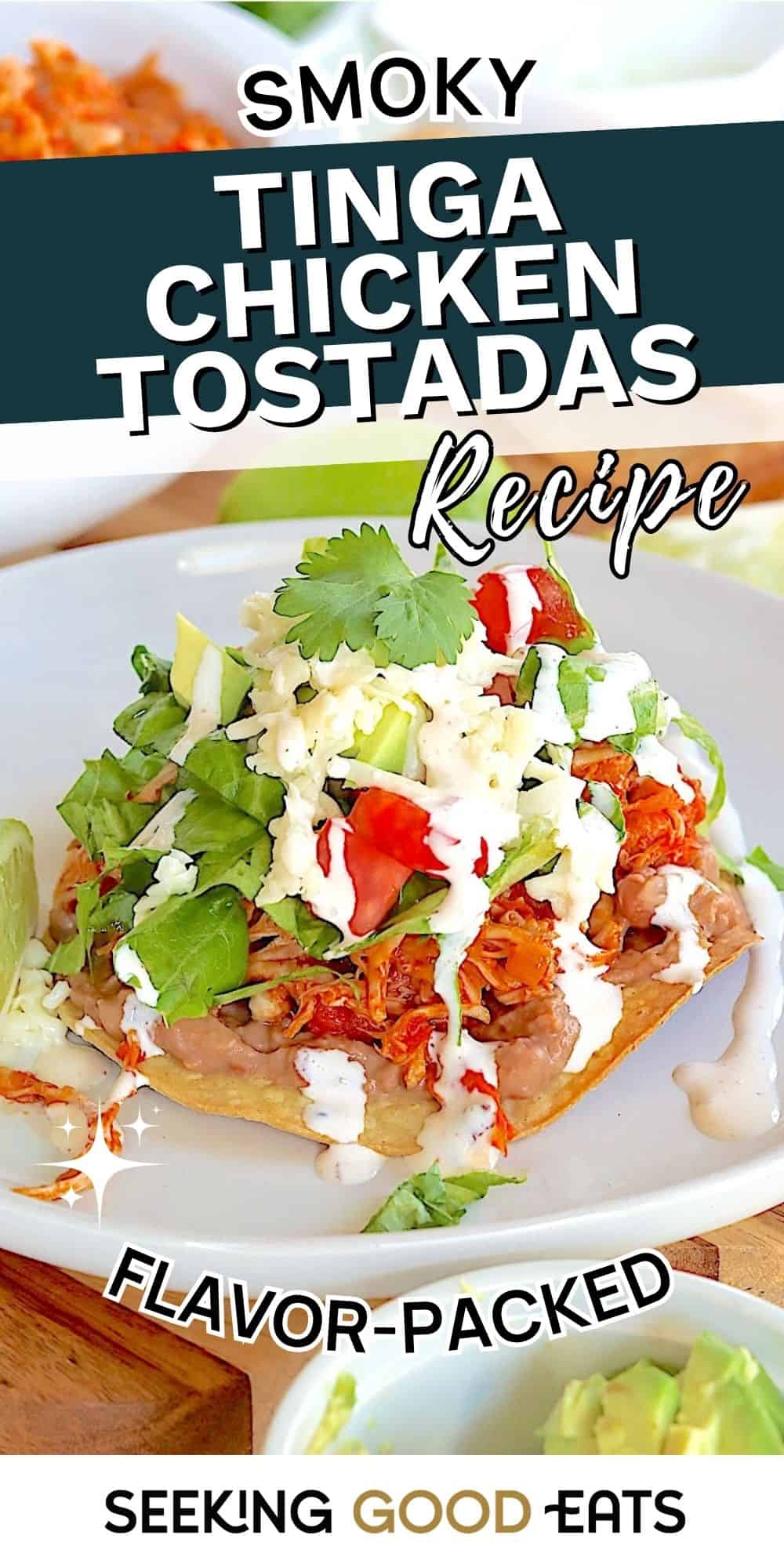Healthy Smoky Tinga Chicken Tostadas