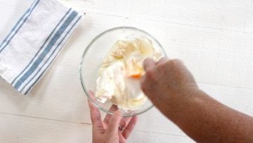 mixing the salad dressing.