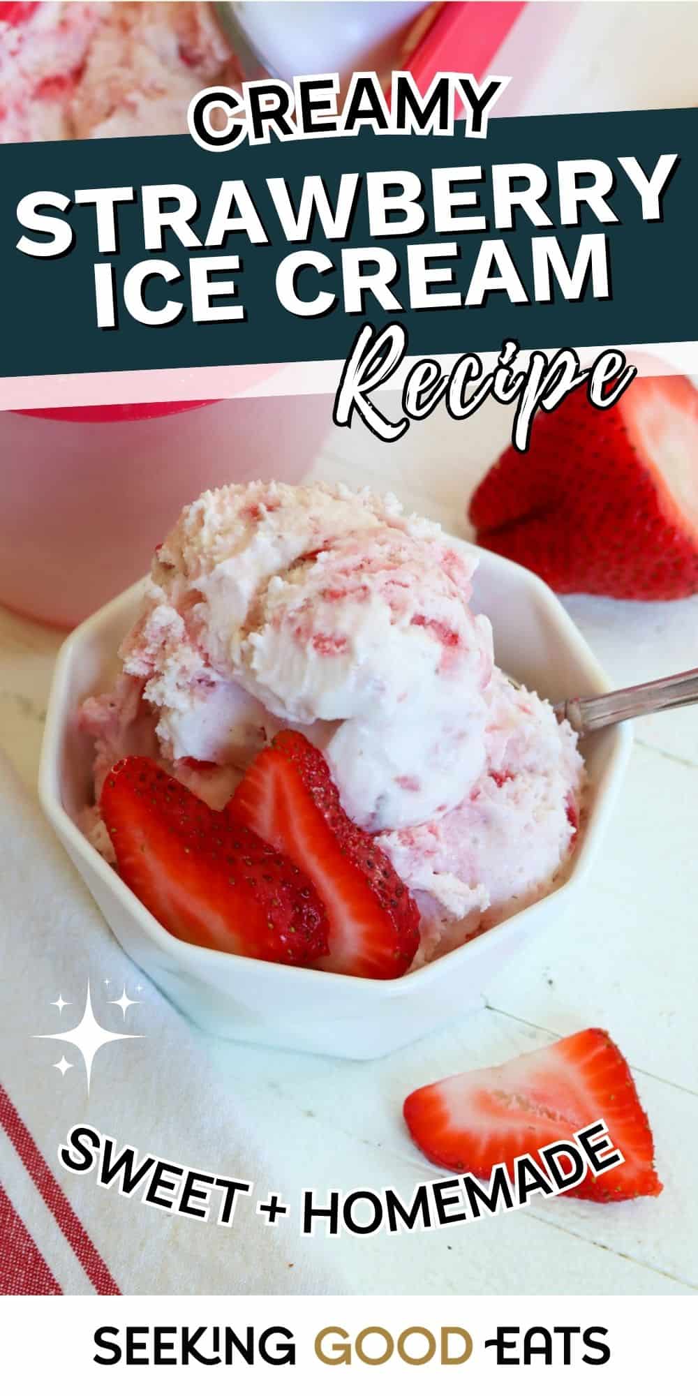 Regular Or Low Sugar Creamy Strawberry Ice Cream Recipe