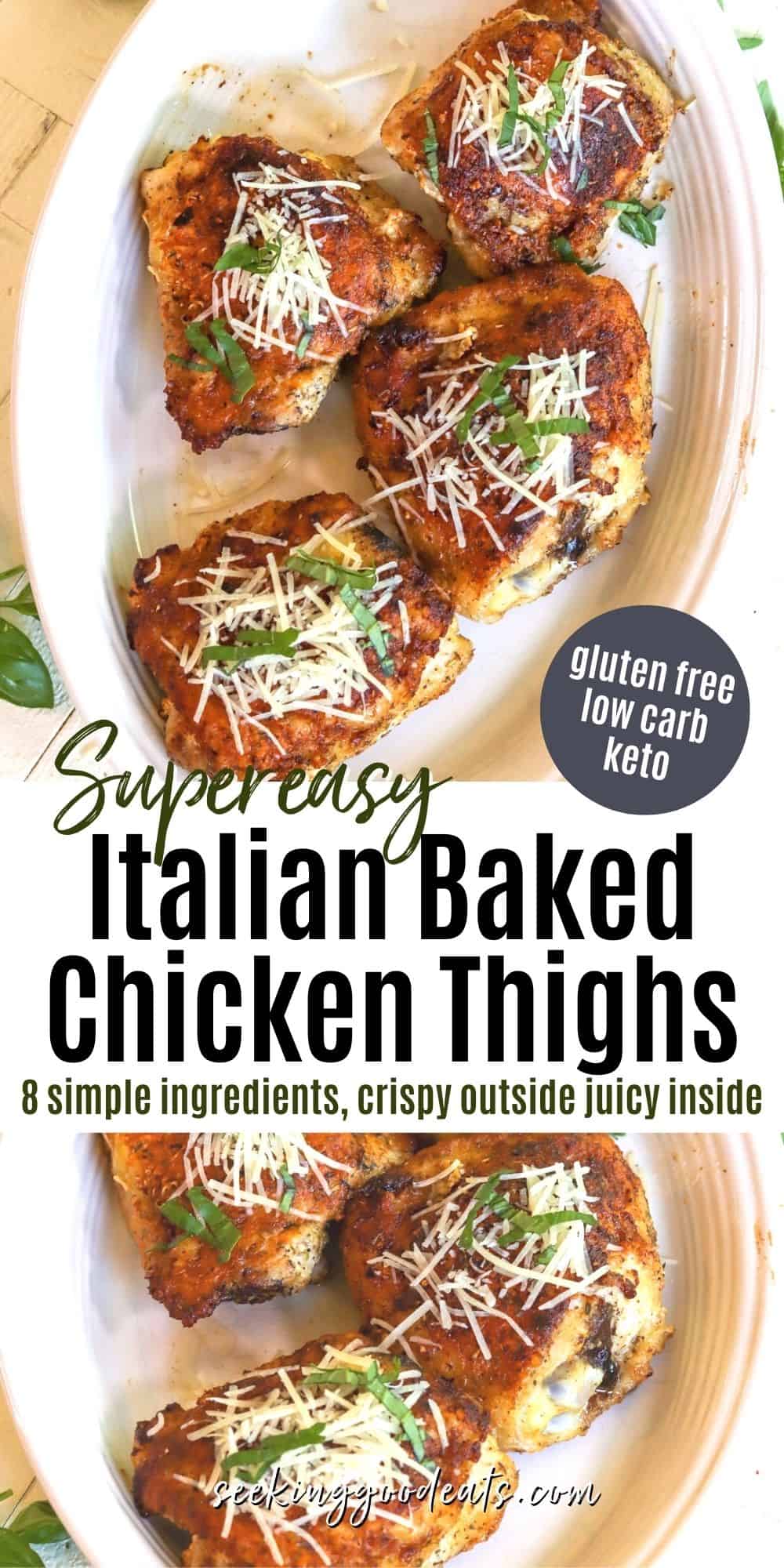 ItalianStyle Crispy Baked Chicken Thighs with Parmesan Cheese