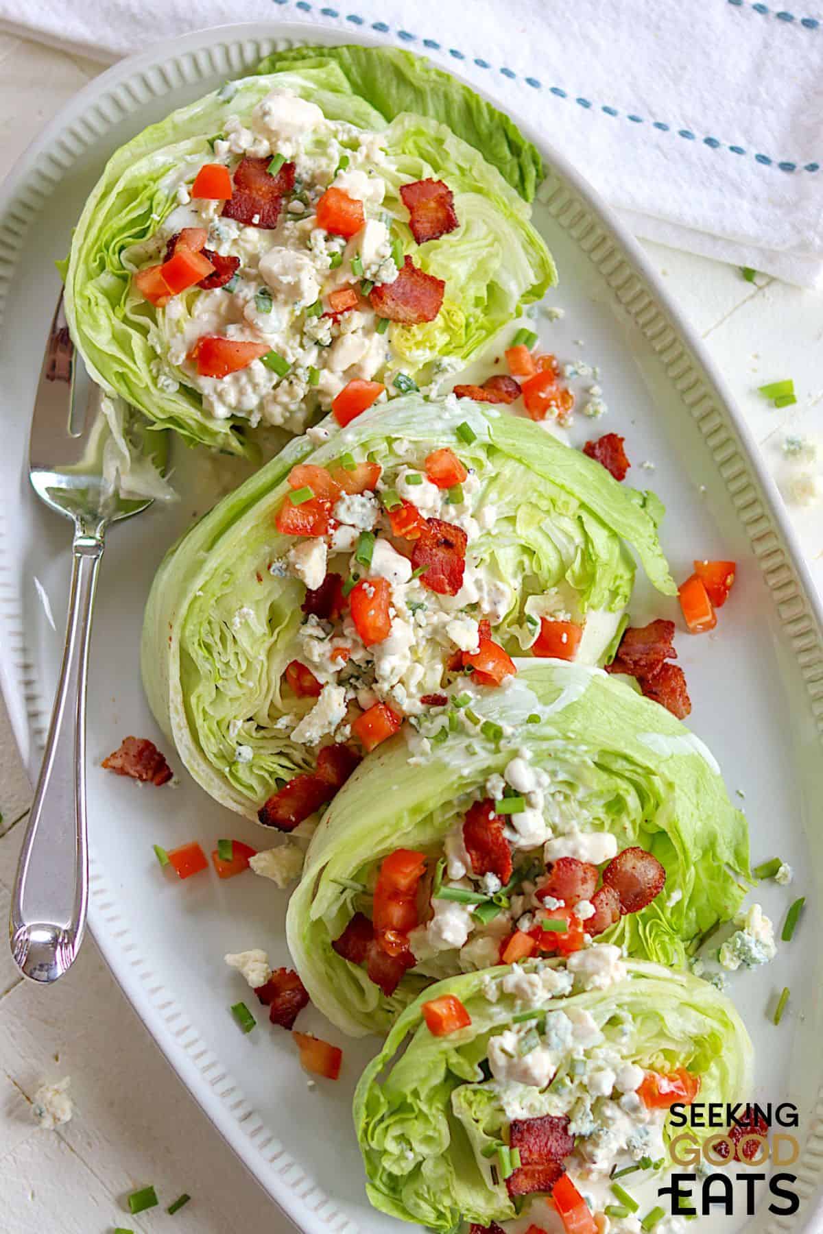 wedge salad with blue cheese dressing