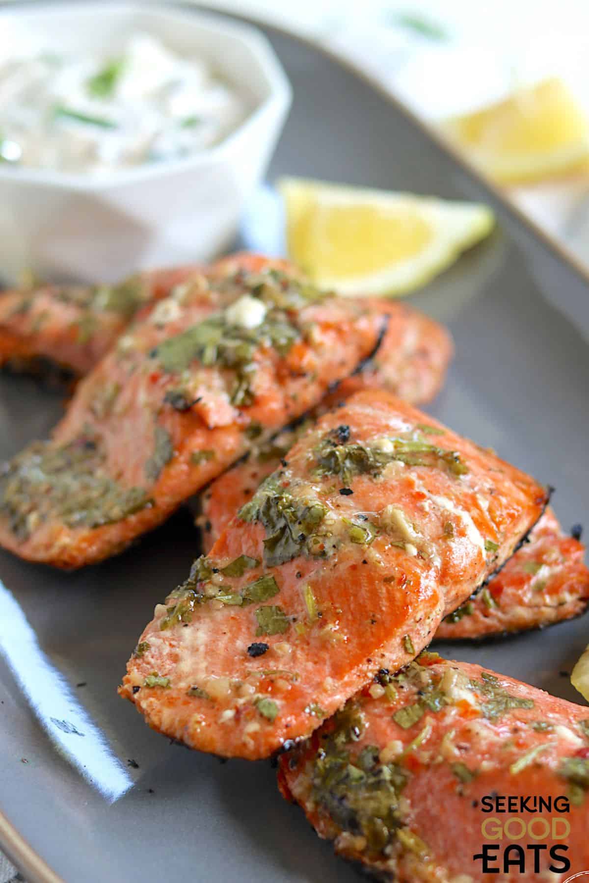 salmon with lemon