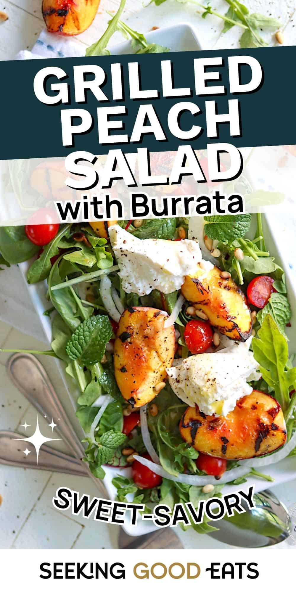 Vegetarian Fresh Grilled Peach Salad With Burrata