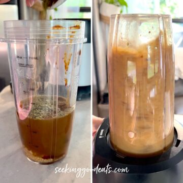 Adding the chipotle sauce ingredients to a blender and blending until smooth.