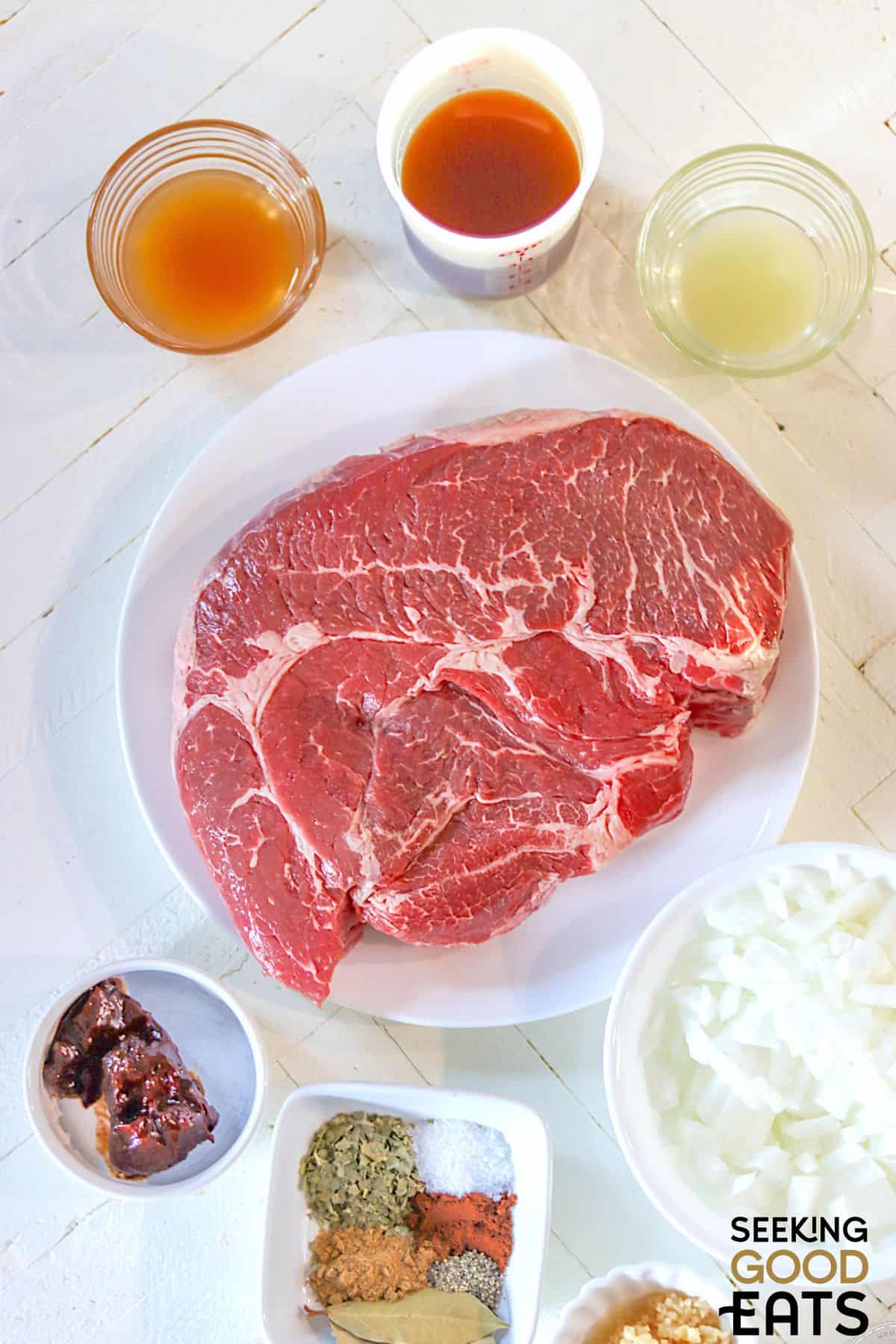 Image of copycat Chipotle barbacoa recipe ingredients.