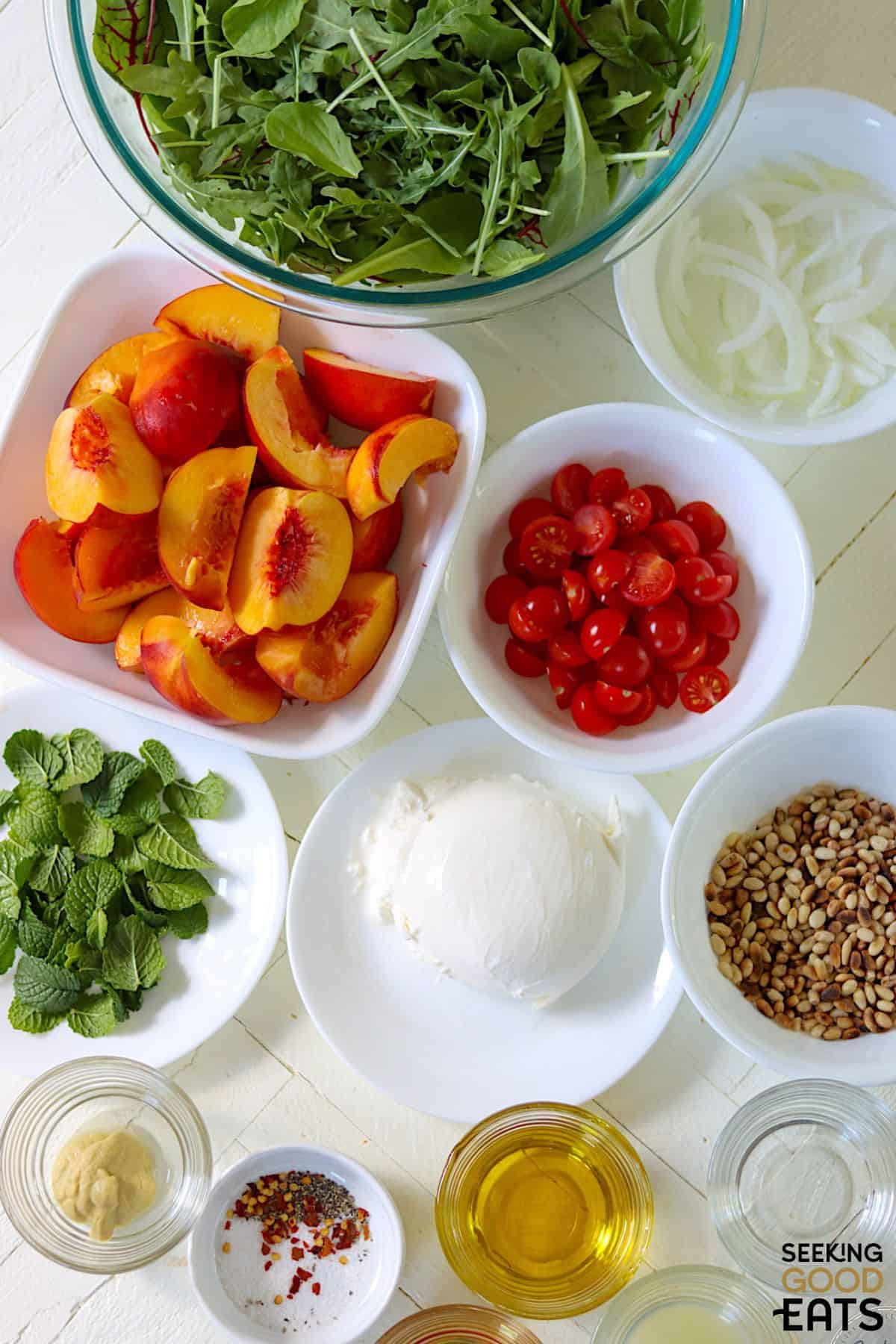 grilled peaches and burrata salad ingredients