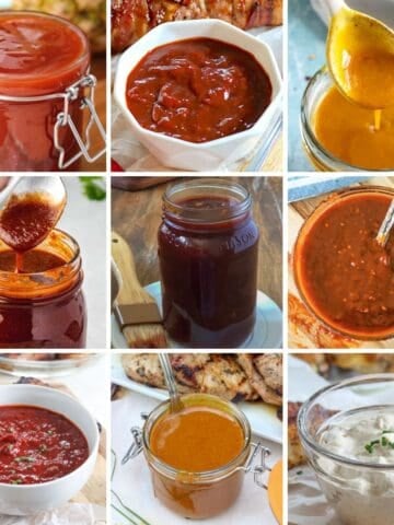 collage of homemade bbq sauce recipes featured