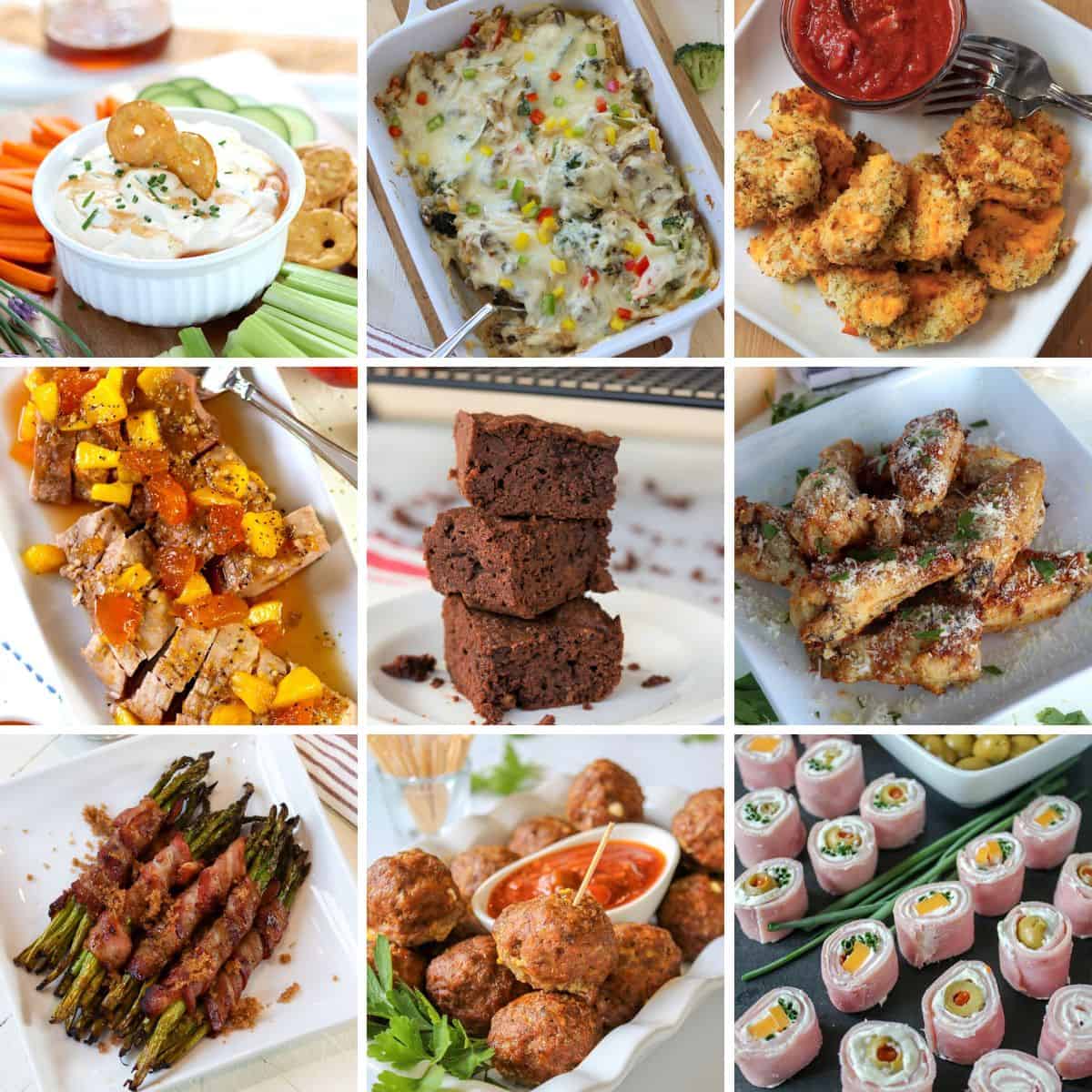Image featuring nine game day recipes for the featured image.